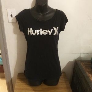 Hurley Womens black small bling T-shirt